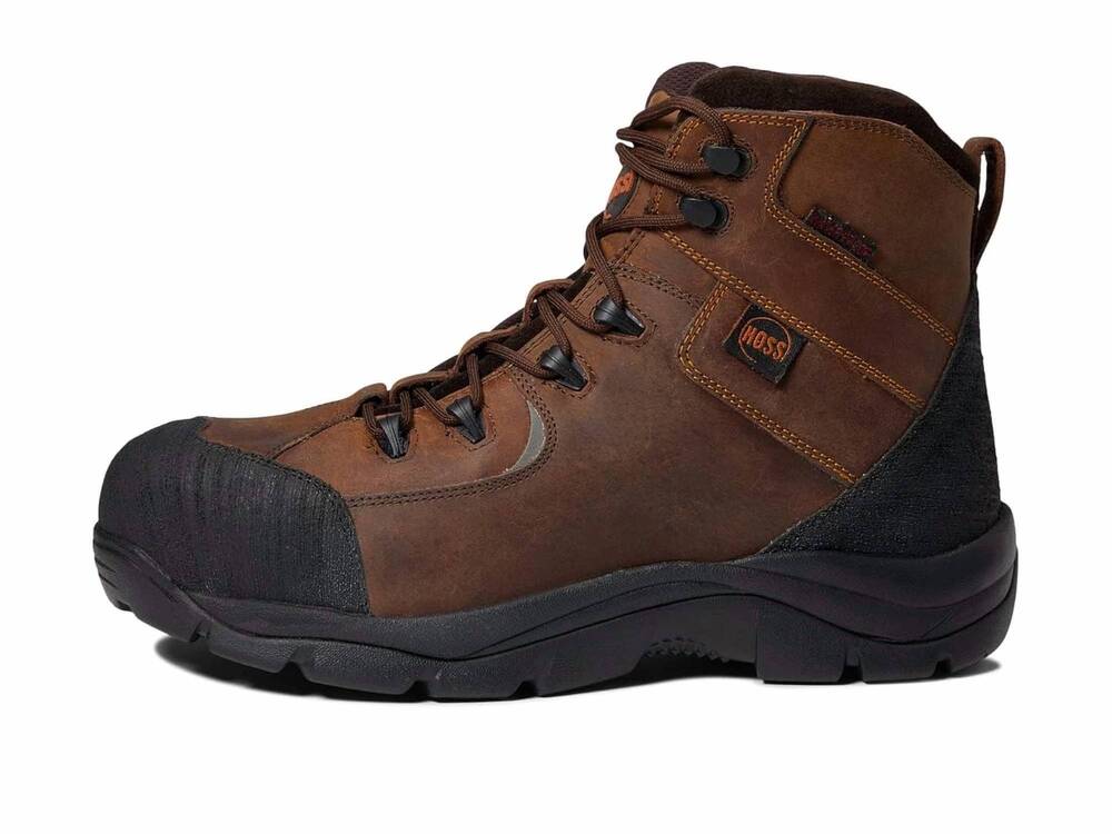 NEW HOSS BOOT COMPANY men's ridge 6' lace-up work boot in brown